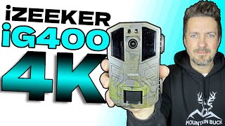 iZEEKER iG400 4K Trail Camera with FrontFacing Screen 48MP 01s Trigger Time 2s PIR Interval [upl. by Ahsielat]