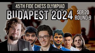 45th FIDE Chess Olympiad 2024  ROUND 9  SEP 20 [upl. by Enairda]