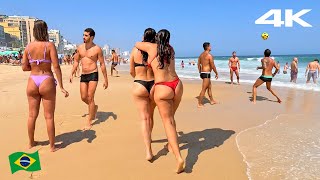 🇧🇷 Walking tour on LEBLON BEACH 4K  Brazil Beach Walk [upl. by Booma934]