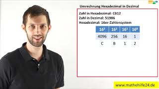 Umrechnung Hexadezimal in Dezimal umrechnen  Mathematik [upl. by Hsak]