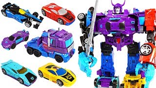 Transformers Generations Combiner Wars Menasor 6 combine truck racing cars  DuDuPopTOY [upl. by Alesi95]