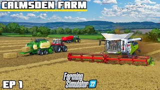 THE ADVENTURE BEGINS  Calmsden Farm  Farming Simulator 22  Episode 1 [upl. by Nigen]