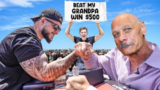 Beat My Grandpa at Arm Wrestling Win 500 [upl. by Remoh]