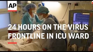 24 hours on the virus frontline in French ICU ward [upl. by Ardnaxela]