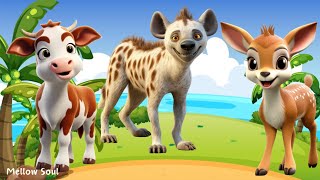 Discover Amazing familiar animals life cow hyena fawn rabbit wildebeest tauraco [upl. by Aicenaj]