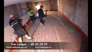 Del22 Betong gulv kjeller Sandvika Rykkinn concrete floor basement Norway Langen støper og pusser [upl. by Anidene]