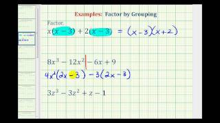 Ex Factor a Polynomial Using the Grouping Technique [upl. by Puglia256]