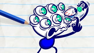 Pencilmate amp Pencilmiss 😮 BIG EYES FOR PENCILMATE 😮 2020 Compilation 🗨️ Cartoons [upl. by Elvyn942]