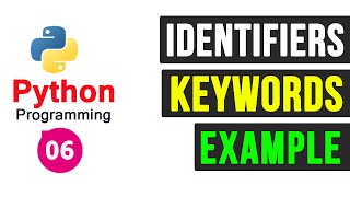 Python Programming Tutorial  Identifiers and keywords [upl. by Htennaj]