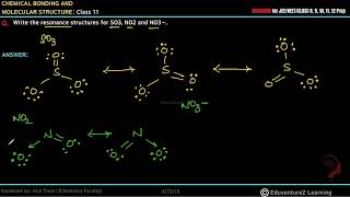 Write the resonance structures for SO3 NO2 and NO–3 [upl. by Adlig]