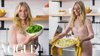 Gwyneth Paltrow Cooks Her Breakfast Frittata  Vogue [upl. by Ynej]