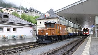 RhB Historic Glacier Pullman Express mit Krokodil Ge 66 I Nr 415 plus Plandienst 21062024 [upl. by Portingale]