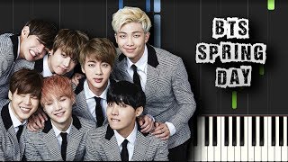 BTS  Spring Day  Piano Tutorial Synthesia Download MIDI  PDF Scores [upl. by Raynata]