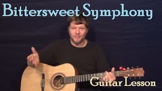 Bittersweet Symphony The Verve Easy Strum Guitar Lesson How to Play Tutorial [upl. by Hobard]