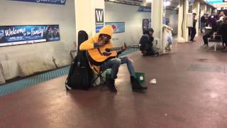 Subway performer stuns crowd with Fleetwood Macs quotLandslidequot Chicago Il Blue Line Washington S [upl. by Alyse444]