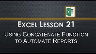 21 Using Concatenate Function to Automate Reports exceleducation excel [upl. by Francklyn]