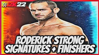 WWE 2K22  Roderick Strong Signatures and Finishers [upl. by Yroger]