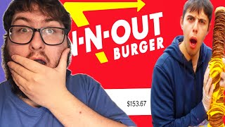 WORLD RECORD 100x100 InNOut Burger Challenge REACTION INSANE 🍔🤯 [upl. by Ycnay632]