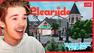 🔴 BUILDING a Theme Park Tycoon 2 Park LIVE Clearside Valley [upl. by Kablesh]