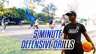 5 MIN Defense Drills  Closeouts Defensive Slides [upl. by Ahsiekit]