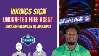 Vikings Sign Undrafted Free Agent LB Abraham Beauplan from Marshall [upl. by Nirad]