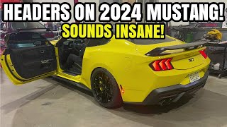 LOUD AF HEADERS ON 2024 MUSTANG SOUND INSANE [upl. by Jamila]