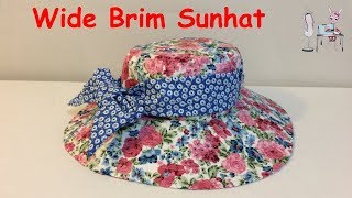 DIY Sunhat  Wide Brim Hat  Chapeau de solei l Sombrero  태양 모자  日よけ帽 [upl. by Latnahs]