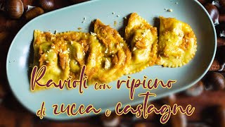 Ravioli fatti in casa con ripieno di zucca e castagne 🎃🌰  Veg Amore e Fantasia [upl. by Niran897]