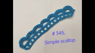 Simple scallop lace  one crochet stitch a day [upl. by Nicram]