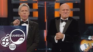 Sanremo 2019  Claudio Baglioni Claudio Bisio e luso della punteggiatura [upl. by Abehs]