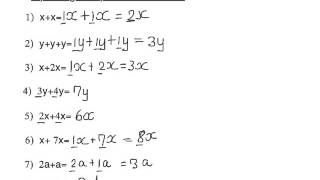 Graad 8 Algebra gelyksoortige terme [upl. by Aikym]