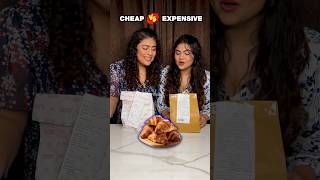 🥐Rs 40 vs Rs 400 Croissant Challenge Cheap vs Expensive Croissant ytshorts foodchallenge [upl. by Martelli287]