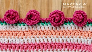 Rolled Rose Crochet Edging Border DIY Tutorial for a Blanket and Scarf [upl. by Rehpoitsirhc573]