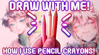 How I use Pencil Crayons Draw With Me [upl. by Eeclehc345]