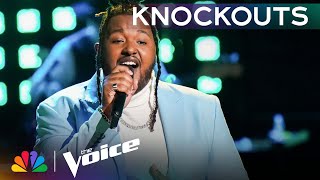 Caleb Sassers quotJealousquot by Nick Jonas Hits Unbelievable Notes  The Voice Knockouts  NBC [upl. by Mehala]