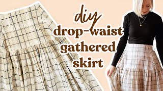 DIY DropWaist Gathered Skirt StepByStep Sewing Tutorial [upl. by Boeke]