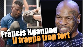 Francis Ngannou choque Mike Tyson par sa puissance  Personne ne frappe aussi fort que lui 🥊 [upl. by Udale]