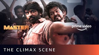 Master Climax Fight Scene  Vijay Thalapathy Vs Vijay Sethupathi  Amazon Prime Video [upl. by Dituri]