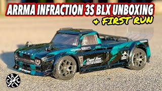 ARRMA Infraction 3S BLX Unboxing amp First Run [upl. by Pang]