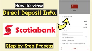 Find Direct Deposit Information Scotiabank  Direct Deposit Details Nova Scotia  Scotiabank Canada [upl. by Ing523]