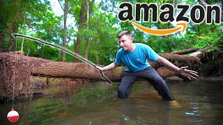 25 Amazon Survival Fishing Kit Challenge Catch and Cook [upl. by Darnall4]