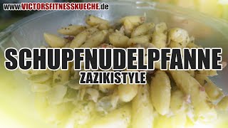 SCHUPFNUDELPFANNE  Zaziki Zwiebel Rohschinken LightSpeck  Victors Fitnessküche [upl. by Orlena907]