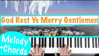 How to play GOD REST YE MERRY GENTLEMEN  Christmas Carol Piano Tutorial Lesson [upl. by Fidelas]