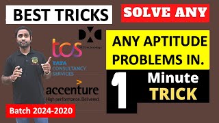 Aptitude Questions for TCSDXC amp Accenture  Solve in 30Seconds  Best Tricks [upl. by Uchida]