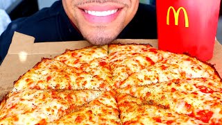 ASMR DOMINOS PIZZA MCDONALDS FRIES EATING BIG BITES NO TALKING MUKBANG JERRY CHANNEL AD COMMERCIAL [upl. by Arymahs630]