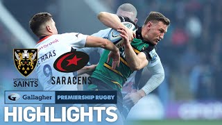 Northampton v Saracens  HIGHLIGHTS  Red Card Drama  Gallagher Premiership 202223 [upl. by Aehcim]