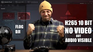 FIX Resolve media offline  codec missing to play H265 files like Fuji FLOG or DJI drone film [upl. by Aihsaei356]