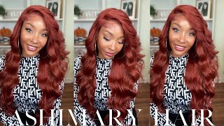 DEEP CPART WITH CLOSURE WATCH ME INSTALL THIS COPPER BROWN BODY WAVE WIG FT ASHIMARY HAIR [upl. by Oisorbma]