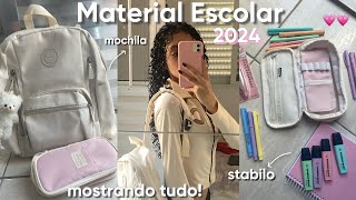 mostrando meu MATERIAL ESCOLAR 2024  Stabilo canetas e cadernos💗 [upl. by Yug]