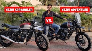 Yezdi Scrambler Vs Adventure  Comparison review  Yezdi Adventure  auto files [upl. by Ytsirhc]